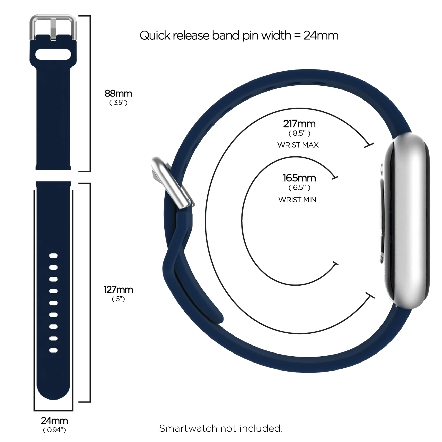 iTouch Air 3 44mm/Air 4 Extra Interchangeable Strap: Blue/Black Buckle - Image 6