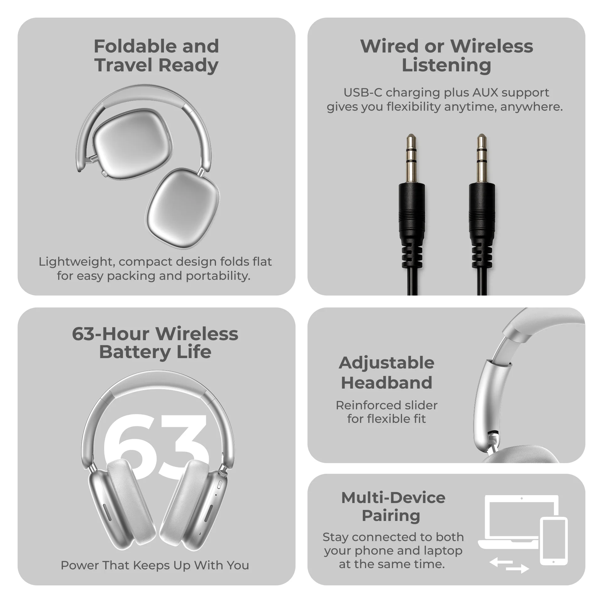iTouch Pulse Vibe PRO Bluetooth Over the Ear Headphones - Image 6